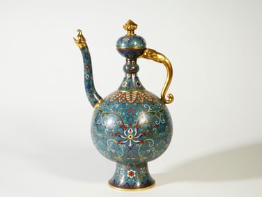 Copper cloisonné enamel pot