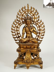 Gilded bronze statue of Guanyin