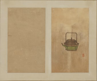 Anonymous drawing of a teapot with handle on paper