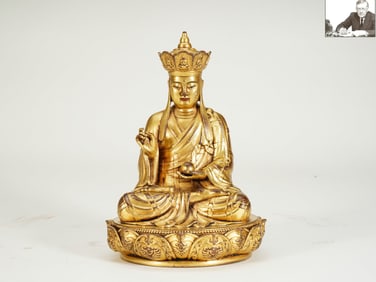 Gilded bronze statue of the guru