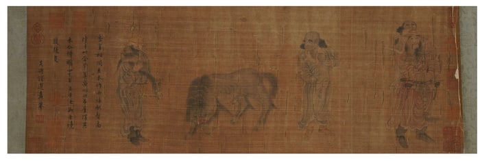 Anonymous silk scroll of Meng Ze's romantic paintings