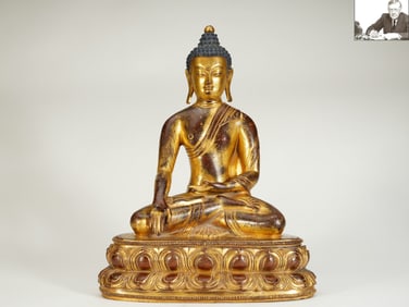 Gilded bronze statue of Sakyamuni