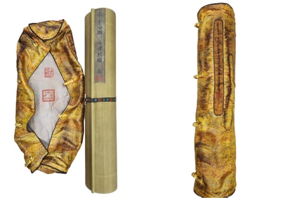Silk handscroll depicting stories and figures, "The Classic of Female Filial Piety"