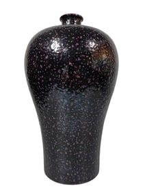 Eggplant purple glaze plum vase
