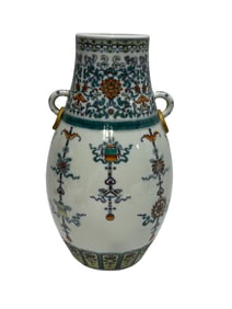 Doucai double-eared vase