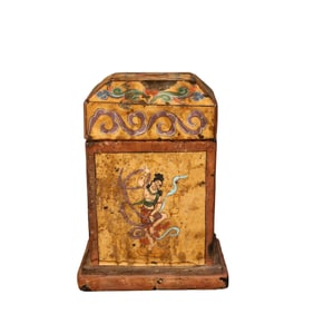 Crystal painted relic square jar ornament
