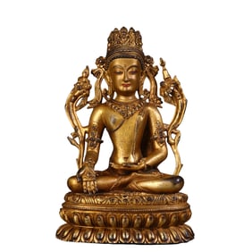 Gilded Bronze Tara Tibetan Buddhist Statue Stationery