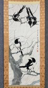 Six Joys hanging scroll on paper