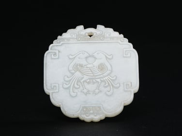 Jade bird pattern plaque
