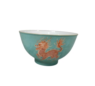 Ultra-thin eggshell porcelain cup with auspicious beasts carved inside and outside
