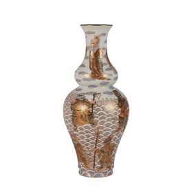 Pastel-enamel and gilt gourd vase with the twelve Chinese zodiac animals
