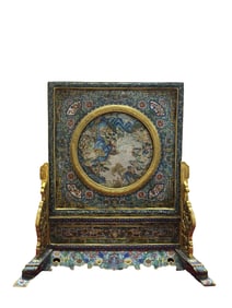 cloisonné enamel Landscape Screen