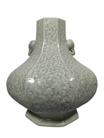 Hexagonal elephant ear celadon glaze