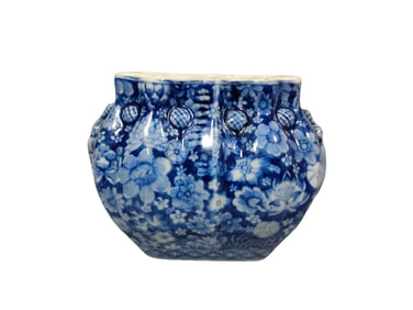 Blue and white Begonia flower washbasin