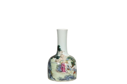 Powder-glazed Song Dynasty poetic painting and bell-shaped vase