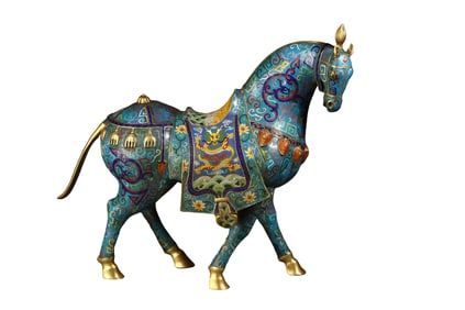 Cloisonné enamel horse room ornament