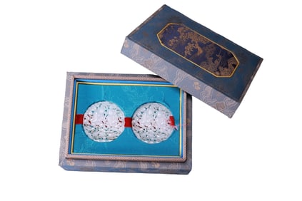A pair of Hetian jade hollow boy jade pendants