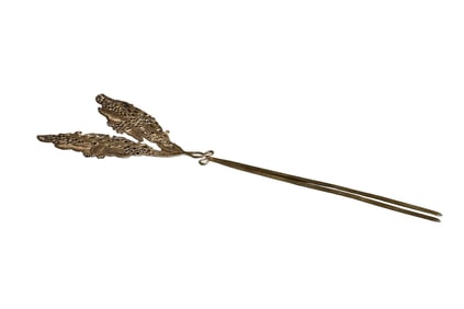Overseas silver gilt hairpin study ornament long