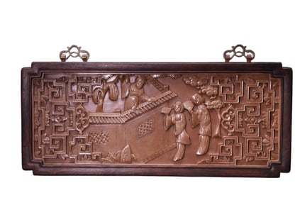 Hetian jade story "Romance of the West Chamber" hanging plaque