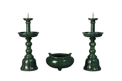 Hetian Jade Three-Purpose Incense Burner Study Ornament