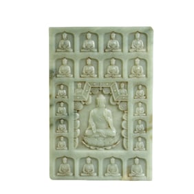 Hetian jade Tibetan Buddhist statue stationery ornaments