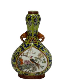 Small flat bottle with window and green background