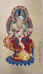 Buddha statue on paper