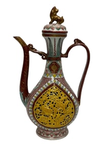 Red and green wine jug