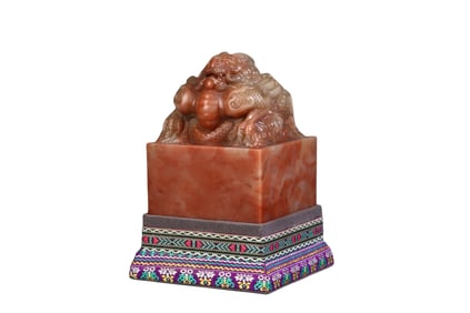 Shoushan Stone Dragon Seal Stationery Ornament