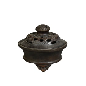 Jingcuo copper-framed three-legged incense burner