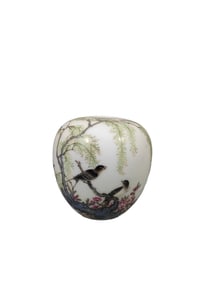 Enamel painted apricot forest spring swallow small washbasin