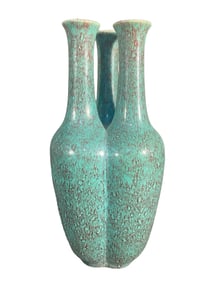 Rujun glaze three-tube vase