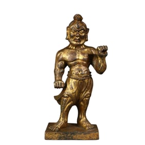 Gilded bronze Tibetan Buddhist statue study ornament