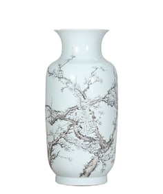 Ink-painted floral lantern vase