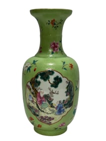 Colorful green ground climbing flower window figure vase