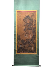 Fine silk painting of a hermit in Matsuyama