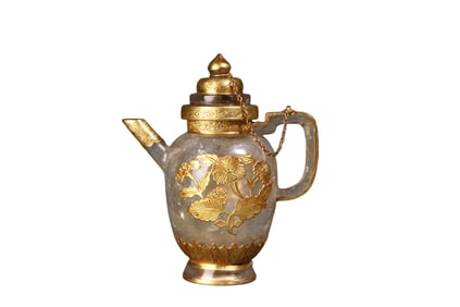 Crystal gilt teapot stationery ornament