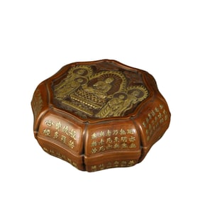 Overseas Gilded Copper Sakyamuni Zodiac Box