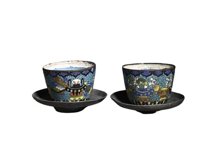 Enamel flower tray ornament