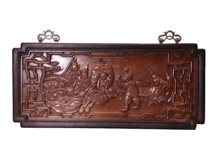Hetian jade character story "About a Thousand Miles Alone" hanging plaque