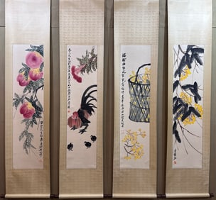 Twelve Fine Flower and Bird Screens