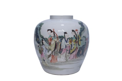 Colored figure jar