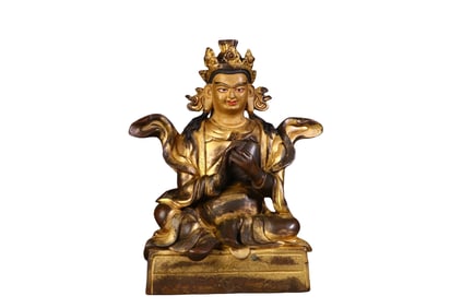 Yellow Dzambala Tibetan Buddhist statue stationery ornament