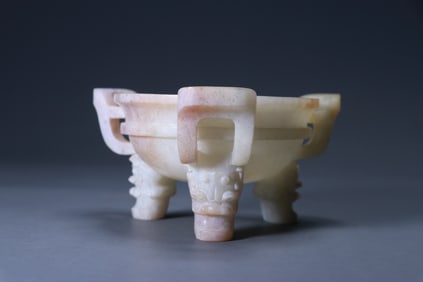 Ancient jade three-legged jade furnace