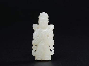 Hetian jade figure pendant