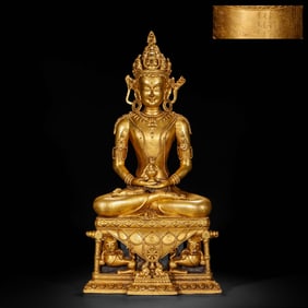 Gilded bronze statue of the Buddha of Longevity