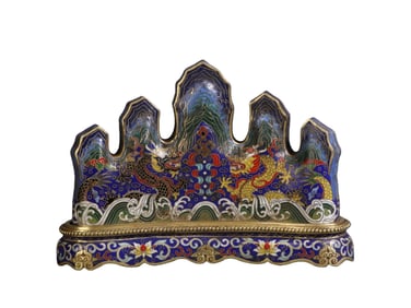 Cloisonné enamel dragon-patterned pen holder, scholar's ornament