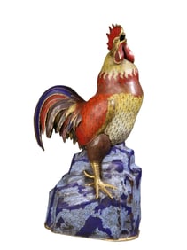 Cloisonné enamel chicken scholar's ornament