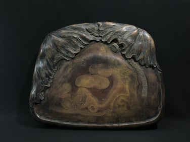 Red Silk Inkstone, Pure Lotus