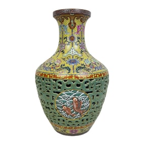 Auspicious and Abundant Openwork Vase